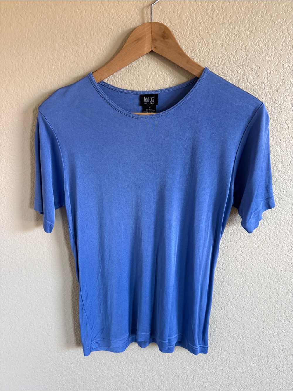 Morgan Taylor Studio Silk Blue Crewneck Tee